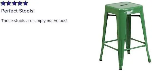 Alt view image 12 of 15 - FLASH FURNITURE 4-CH-31320-24-GN-GG Green Backless Metal Stool,24"