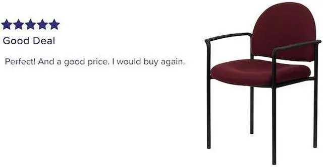 Alt view image 12 of 20 - Comfort Burgundy Fabric Stackable Steel Side Reception Chair with Arms
