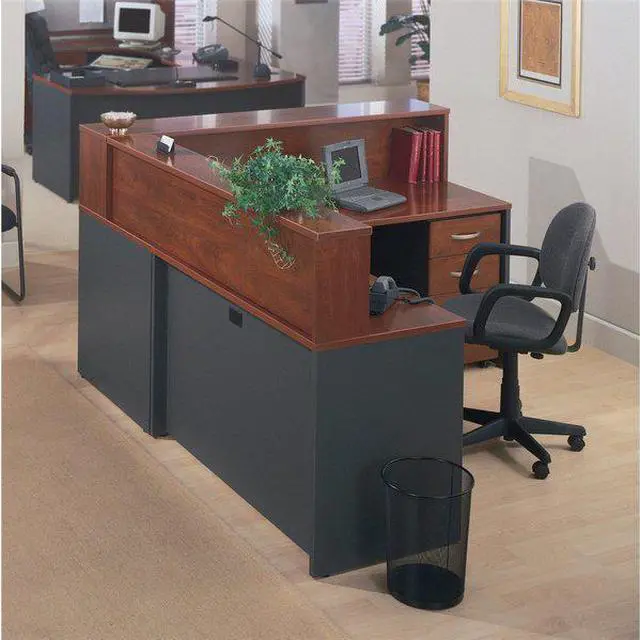Alt view image 7 of 14 - Bush (BBF) - WC-24446 - Bush Furniture Wood Desk Shell with Bow Front - 72 - Hansen Cherry - Series C