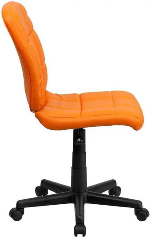 Alt view image 17 of 20 - Mid-Back Orange Quilted Vinyl Swivel Task Chair