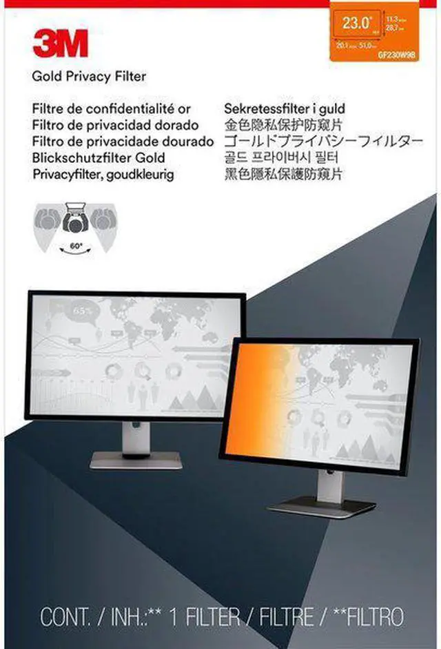 Alt view image 19 of 20 - 3M - OPTICAL SYSTEMS DIVISION GF230W9B GOLD PRIVACY FILTER FOR 23IN WS