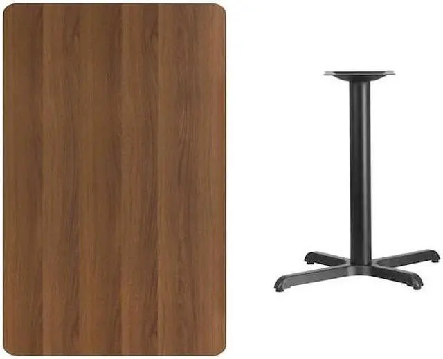 Alt view image 5 of 12 - 30'' x 48'' Rectangular Walnut Laminate Table Top with 22'' x 30'' Table Height Base