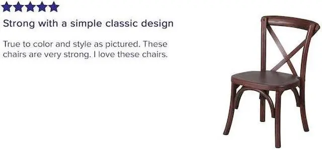 Alt view image 13 of 20 - HERCULES Series Stackable Kids Mahogany Wood Cross Back Chair