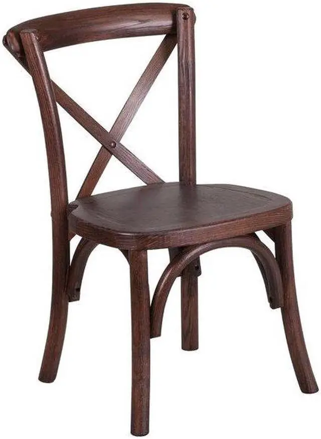 Alt view image 11 of 20 - HERCULES Series Stackable Kids Mahogany Wood Cross Back Chair