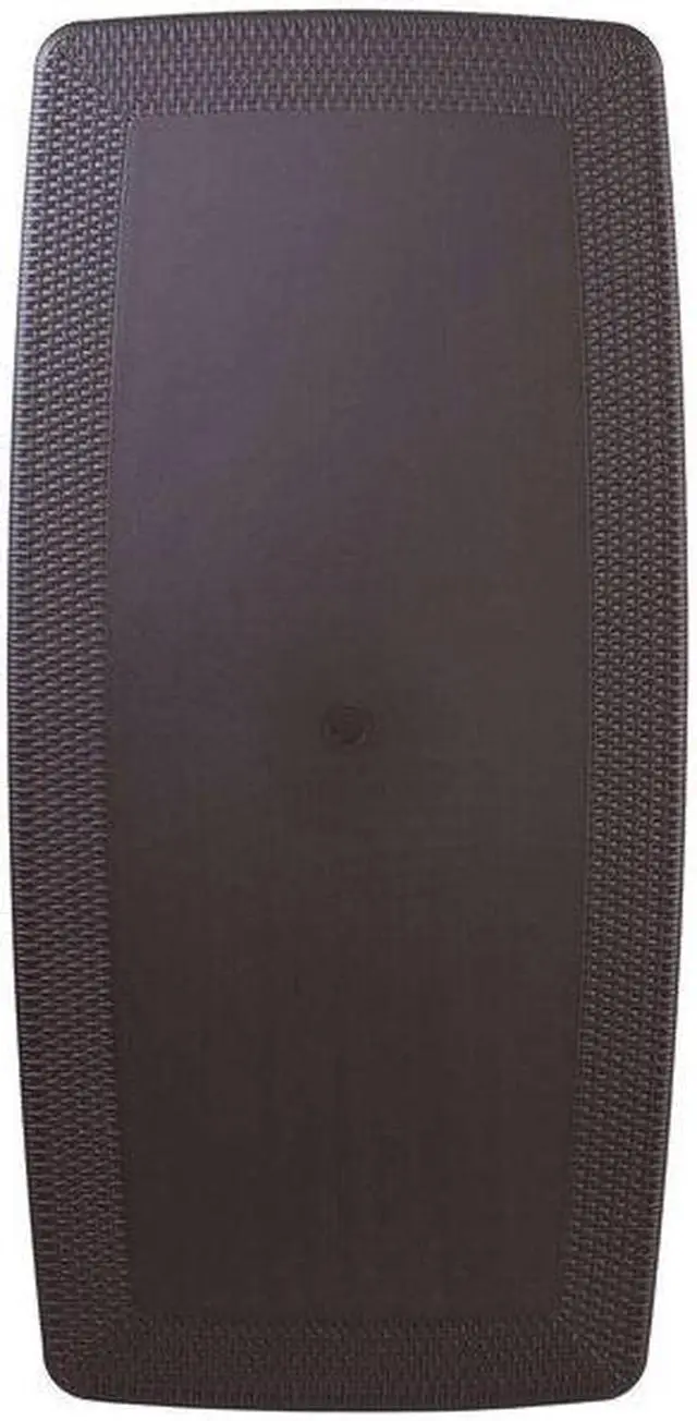 Alt view image 14 of 20 - 5.62-Foot Brown Rattan Indoor-Outdoor Plastic Folding Table