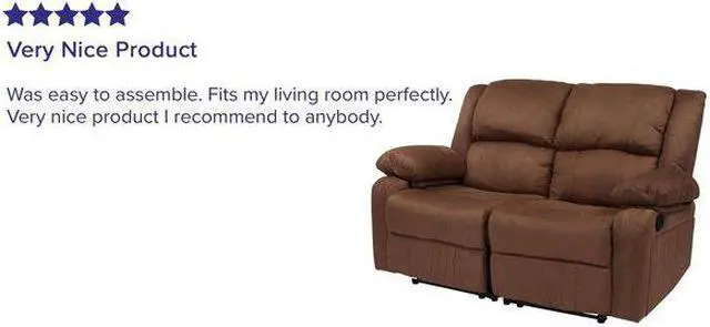 Alt view image 17 of 20 - Harmony Series Chocolate Brown Microfiber Loveseat with Two Built-In Recliners