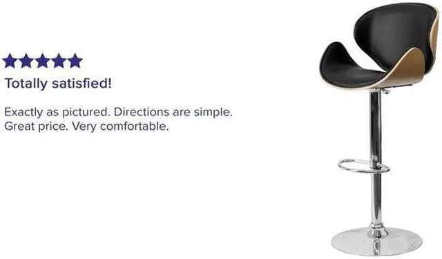 Alt view image 13 of 20 - Beech Bentwood Adjustable Height Barstool with Curved Back and Black Vinyl Seat