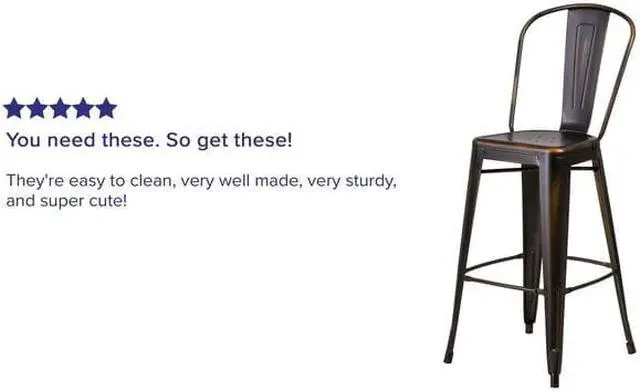 Alt view image 6 of 20 - Commercial Grade 30" High Distressed Copper Metal Indoor-Outdoor Barstool with Back