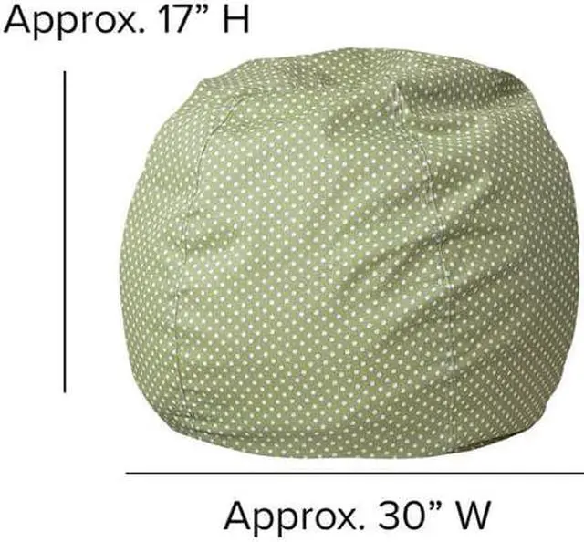Alt view image 10 of 14 - Small Green Dot Bean Bag Chair for Kids and Teens