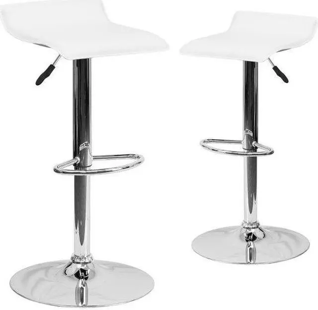 Alt view image 2 of 8 - FLASH FURNITURE 2-DS-801-CONT-WH-GG White Vinyl Barstool