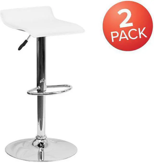 Alt view image 4 of 8 - FLASH FURNITURE 2-DS-801-CONT-WH-GG White Vinyl Barstool