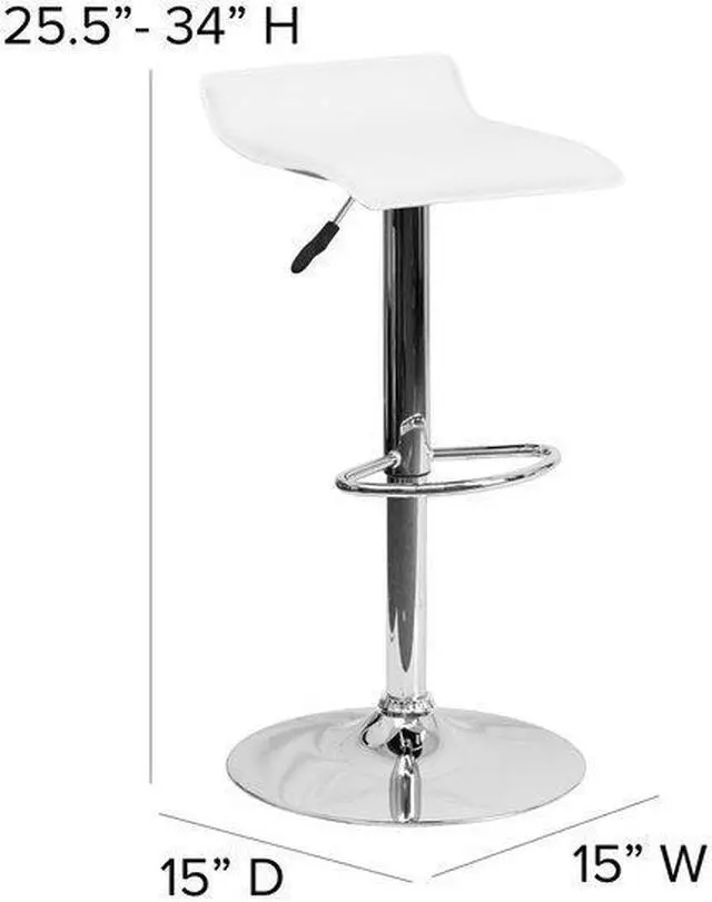 Alt view image 3 of 8 - FLASH FURNITURE 2-DS-801-CONT-WH-GG White Vinyl Barstool