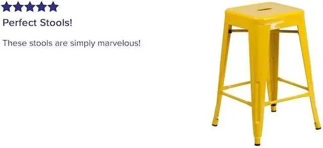 Alt view image 13 of 15 - FLASH FURNITURE 4-CH-31320-24-YL-GG Yellow Backless Metal Stool,24"