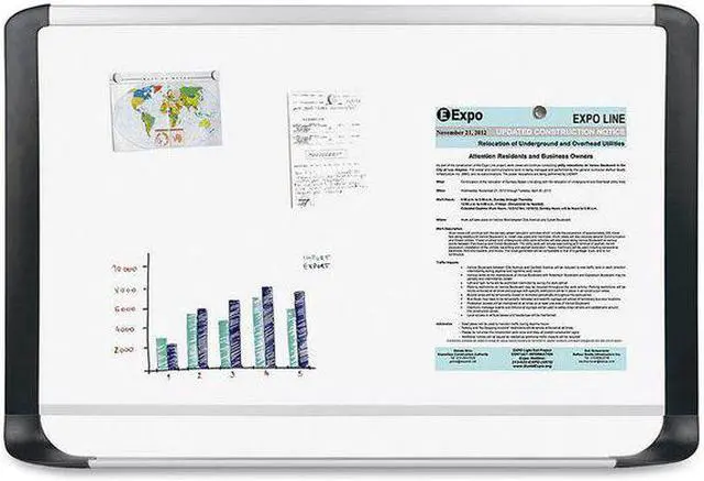 Alt view image 3 of 3 - MasterVision BVCMVI050201 Lacquered steel magnetic dry erase board, 36 x 48, Silver/Black, 1 Each