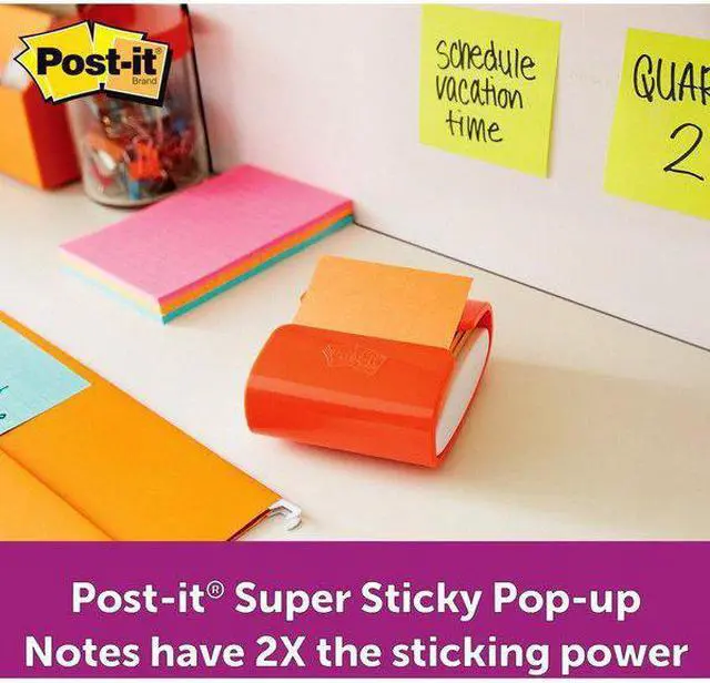 Alt view image 7 of 10 - Post-it Pop-up Super Sticky Notes, 3" x 3" Refill, Rio de Janeiro Colors, 90 Sheets/Pad, 8 pk.