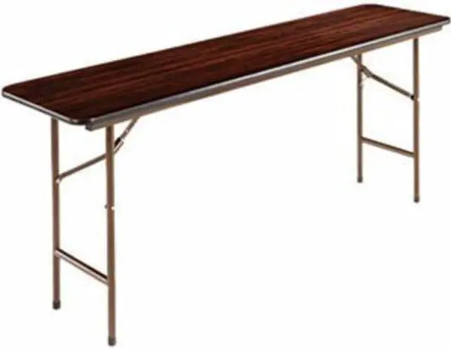 Alt view image 12 of 17 - Wood Folding Table Rectangular 72wx18dx29h Mahogany