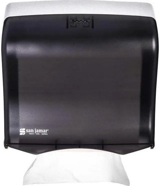 Alt view image 4 of 6 - San Jamar Ultrafold Fusion C-Fold & Multifold Towel Dispenser 11 1/2x5 1/2x11 1/2 Black T1755TBK