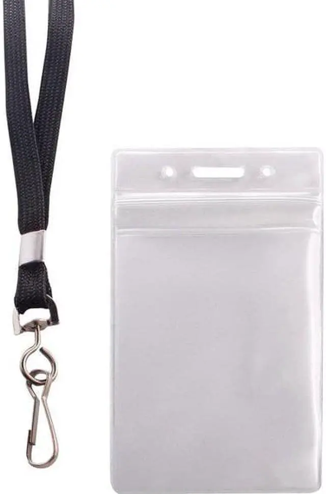 Alt view image 10 of 12 - Advantus ID Holder/Lanyard Combo Pack - Vertical - Vinyl - 20 / Pack - Black/Clear  AVT91131