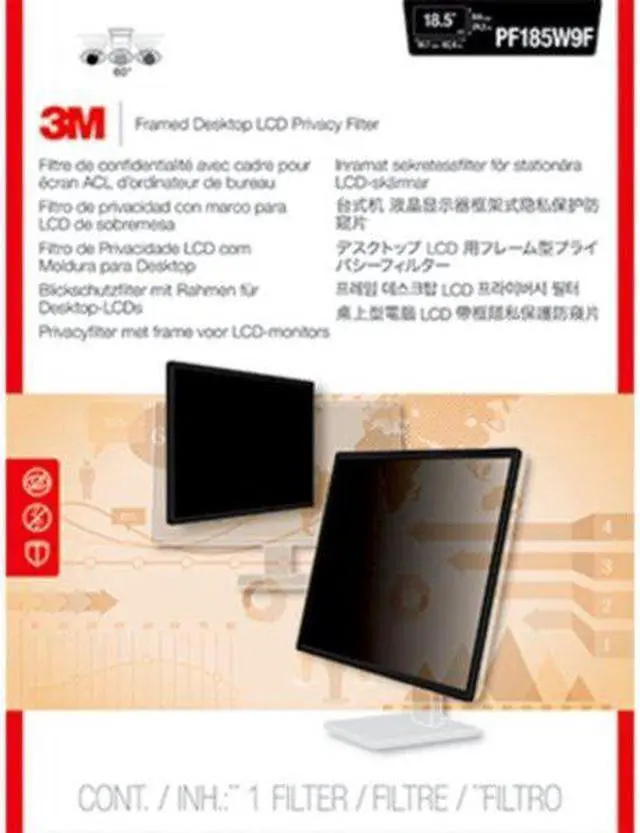 Alt view image 16 of 19 - 3m Framed Desktop Monitor Privacy Filter for 18.5" Widescreen Lcd, 16:9 PF185W9F