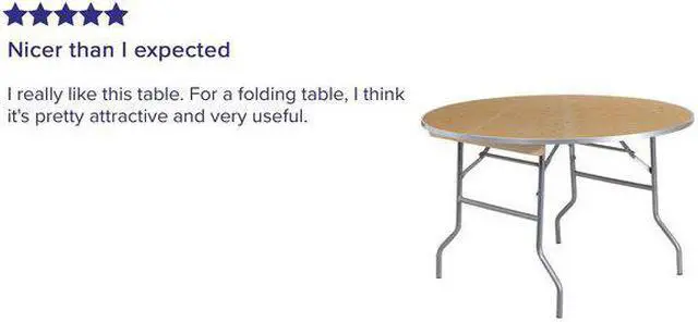 Alt view image 4 of 14 - 48'' Round HEAVY DUTY Birchwood Folding Banquet Table with METAL Edges