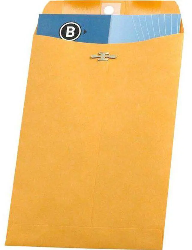 Alt view image 6 of 8 - Business Source Clasp Envelopes 28 lb. 6-1/2"x9-1/2" 100/BX Brown Kraft 36661