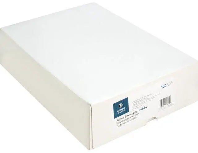 Alt view image 18 of 18 - Business Source Clasp Envelopes 28 lb. 9-1/2"x12-1/2" 100/BX Brown Kraft 36664