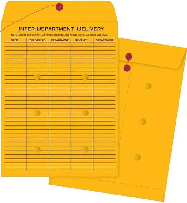 Alt view image 6 of 6 - Business Source Inter-Dept Envelopes Str/Button 32lb 10"x15" 100/BX BKFT 04546