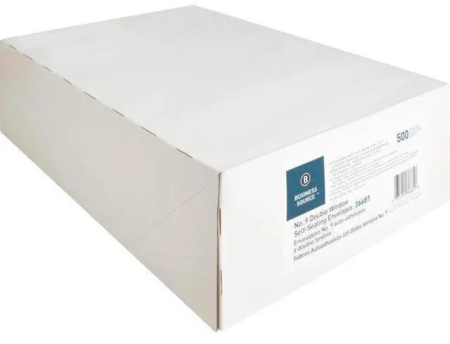 Alt view image 14 of 20 - Business Source Double Window Envelopes No. 9 3-7/8"x8-7/8" 500/BX White 36681