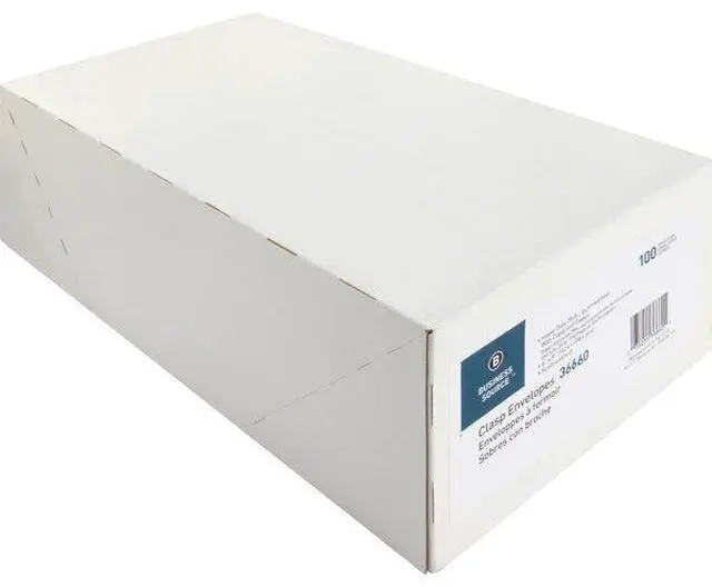 Alt view image 16 of 17 - Business Source Clasp Envelopes 28 lb. 6"x9" 100/BX Brown Kraft 36660