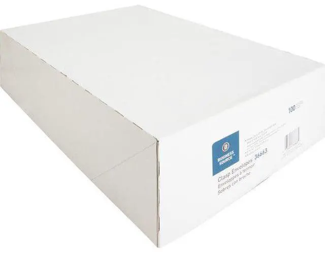 Alt view image 13 of 13 - Business Source Clasp Envelopes 28 lb. 9"x12" 100/BX Brown Kraft 36663