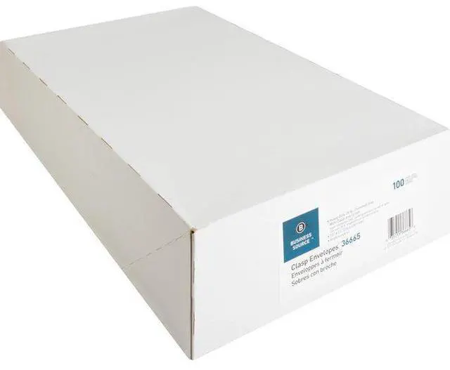 Alt view image 14 of 14 - Business Source 36665 Heavy-Duty Clasp Envelope, Clasp - #97 (10" x 13") - 28 lb - Kraft - 100/Box , 1 Box