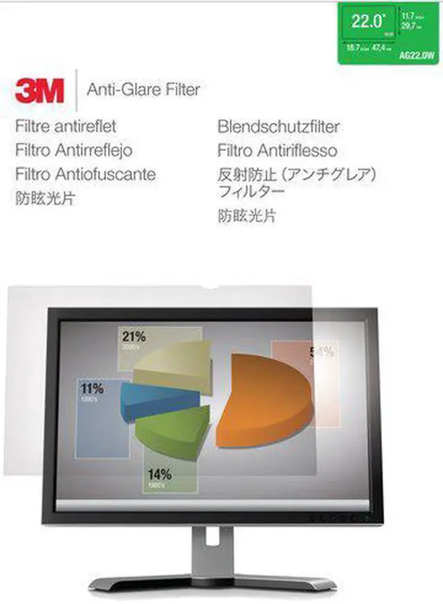Alt view image 19 of 20 - 3M - OPTICAL SYSTEMS DIVISION AG220W1B ANTI-GLARE FILTER FOR 22IN WS