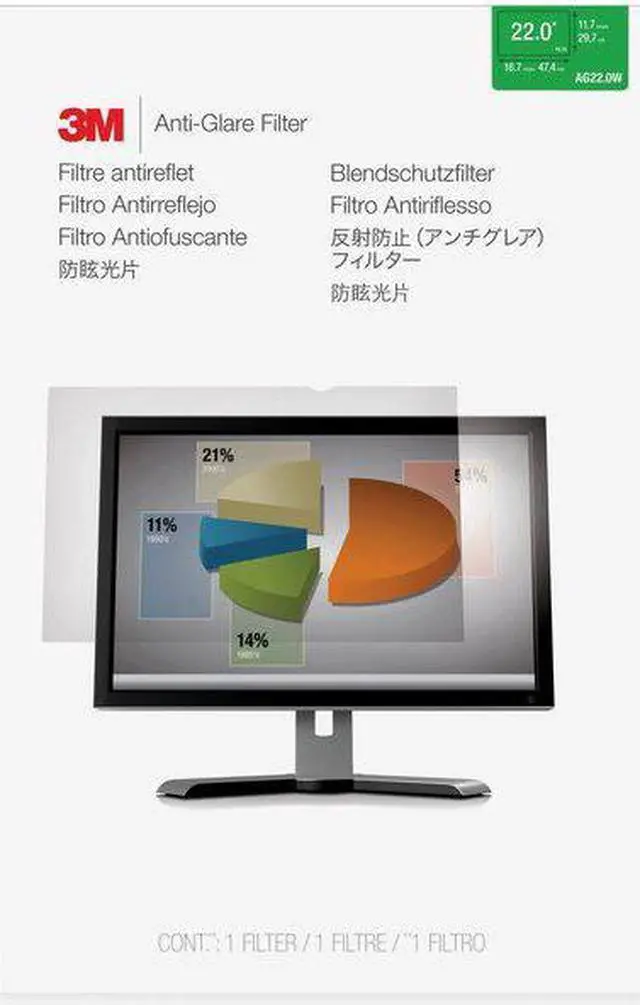 Alt view image 18 of 20 - 3M - OPTICAL SYSTEMS DIVISION AG220W1B ANTI-GLARE FILTER FOR 22IN WS