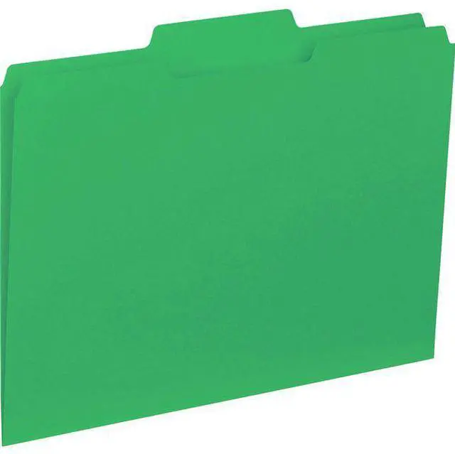 Alt view image 7 of 13 - Business Source File Folder Interior Ltr 1/3" Cut 100/BX Green 43563