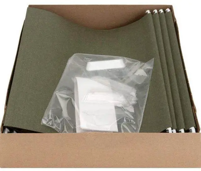 Alt view image 9 of 10 - Business Source Hanging Folder 1/5 Tab Cut Letter 25/BX Standard Green 17533