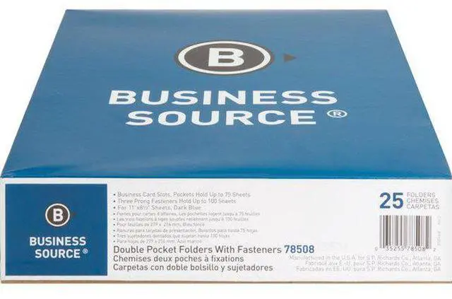 Alt view image 6 of 8 - Business Source 2-Pocket Folders 100 Sh Cap Ltr 9-1/2"x11" 25/BX DBE 78508