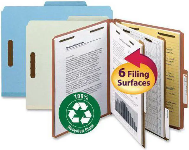 Alt view image 6 of 10 - Smead 100% Recycled Pressboard Classification Folder 14021