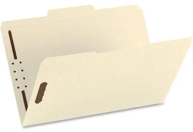 Alt view image 12 of 20 - Smead 1/3 Tab Cut Legal Recycled Fastener Folder - 8 1/2" x 14" - 2 x 2K Fastener(s) - Top Tab Location - Assorted Position Tab Position - Manila - Manila - 10% - 50 / Box