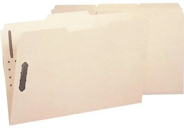 Alt view image 14 of 20 - Smead 1/3 Tab Cut Legal Recycled Fastener Folder - 8 1/2" x 14" - 2 x 2K Fastener(s) - Top Tab Location - Assorted Position Tab Position - Manila - Manila - 10% - 50 / Box