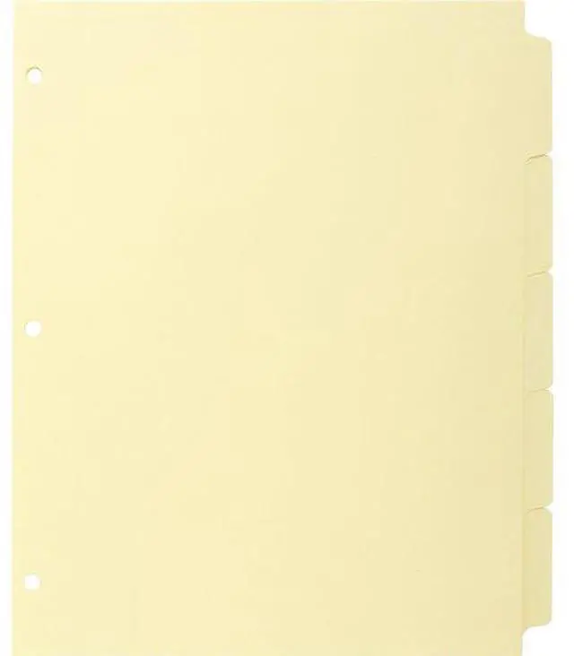 Alt view image 6 of 7 - Business Source Plain Tab Indexes 3HP 5-Tab 11"x8-1/2" 36 Sets/BX Canary 16480