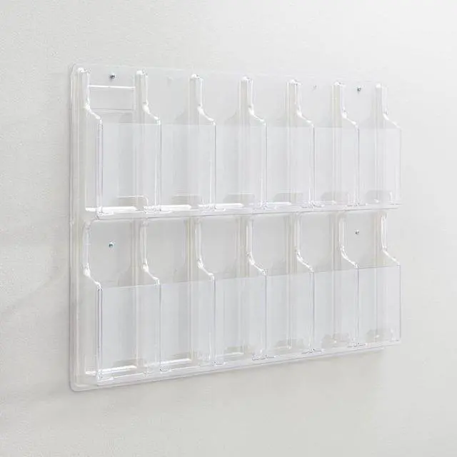 Alt view image 20 of 20 - Safco Reveal Clear Literature Displays 12 Compartments 30 w x 2d x 20 1/4h Clear