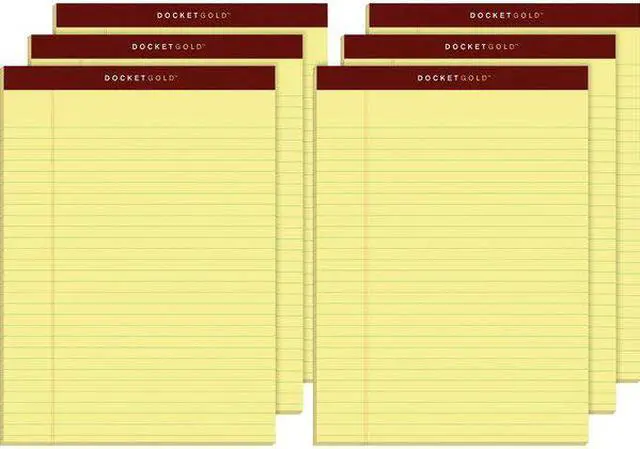 Alt view image 12 of 12 - Tops 63956 Docket Ruled Perforated Pads, Gold Legal, 8 1/2 x 11 3/4,Canary, 50 Sheets, 6/Pk