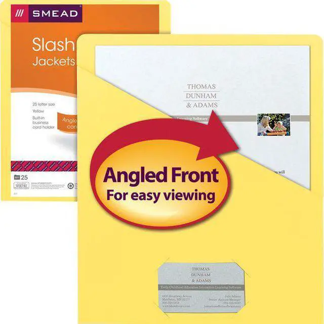 Alt view image 16 of 20 - Smead Slash Jacket 9-3/4"x11-1/2" 25/PK 11 Pt Yellow 75434