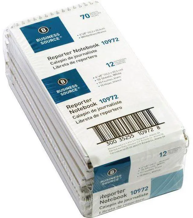 Alt view image 9 of 9 - Business Source Reporter's Pocket Notebook Ruled Spiral 4"x8" 70 Shts WE 10972