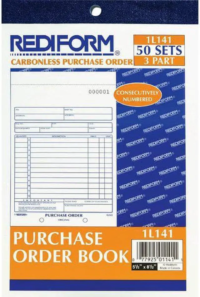 Alt view image 10 of 13 - Rediform Purchase Order Book Bottom Punch 5 1/2 x 7 7/8 3-Part Carbonless 50