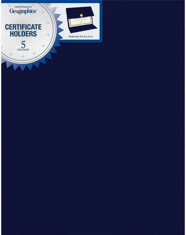 Alt view image 7 of 9 - Geographics Double-fold Certificate Holder - Navy - Recycled - 5 / Pack  GEO47837