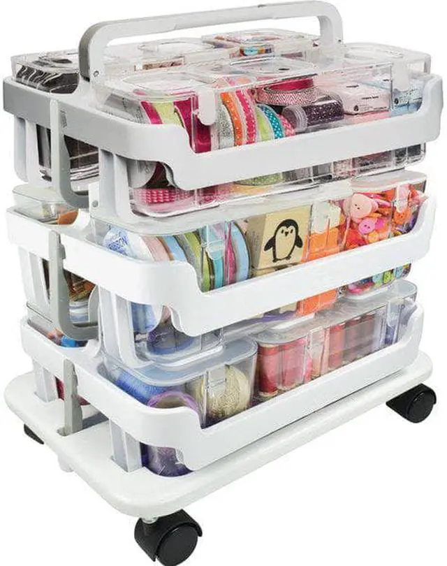 Alt view image 11 of 12 - Deflecto Caddy Organizer System Stackable 16"W x 11"L x 22-1/4"H AST 329003BB