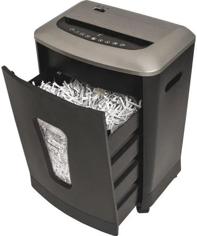 Alt view image 6 of 10 - Business Source Cross-Cut Shredder 12Sht Cap 13-5/8"x9-1/2"x19" Graphite 70000