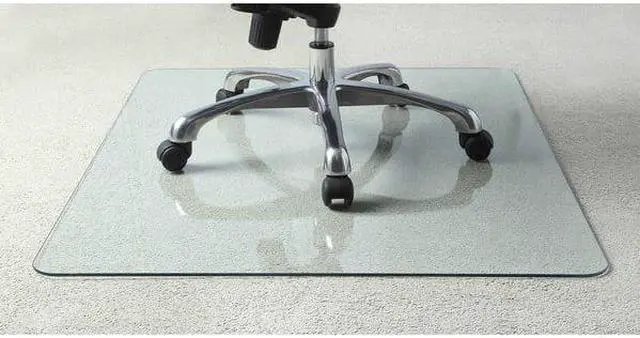 Alt view image 6 of 14 - Lorell Chairmat Tempered Glass 46"Wx36"Lx1/4"H Clear 82833