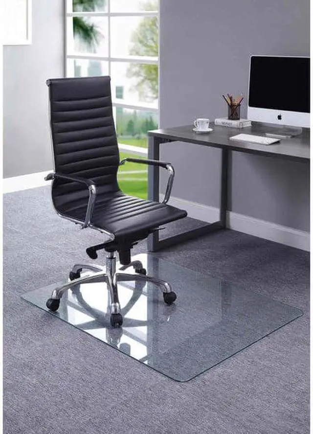 Alt view image 11 of 14 - Lorell Chairmat Tempered Glass 46"Wx36"Lx1/4"H Clear 82833